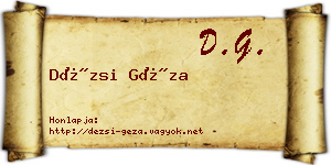 Dézsi Géza névjegykártya