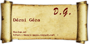 Dézsi Géza névjegykártya
