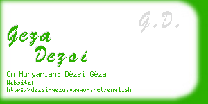geza dezsi business card